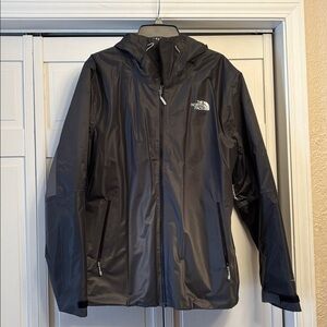 Mens The North Face Hyvent Wind Rain Proof Hoodie Jacket Gray